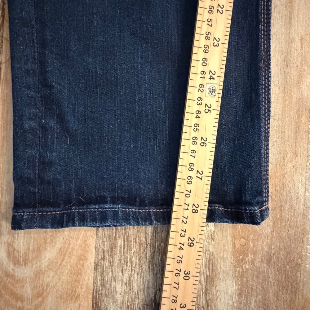 White House Black Market Straight Leg Crop Jeans Dark Wash Size 12 Stretch Denim - Picture 10 of 11
